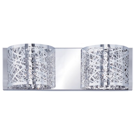 Et2 Inca 2-Light 4.25" Wide Polished Chrome Vanity Light E21315-10PC